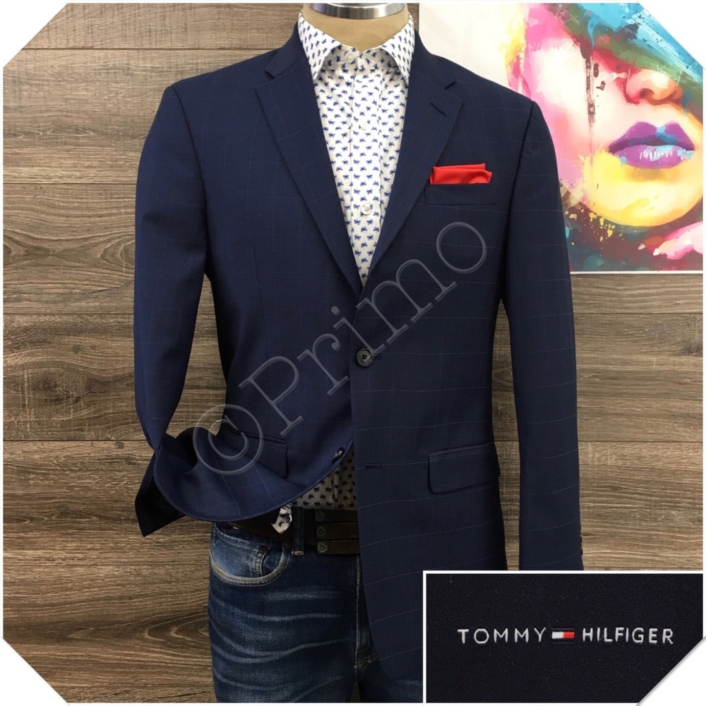 TOMMY HILFIGER Mens Wool Blazer Sport Coat Casual Jacket Size 38R Suit